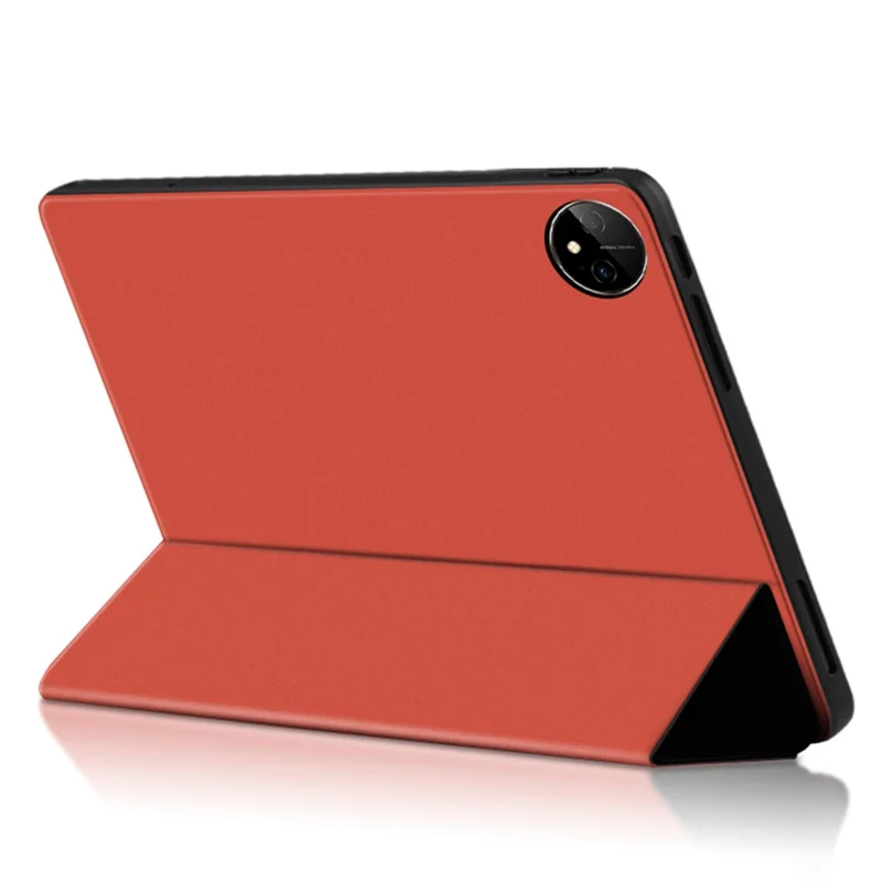For Huawei MatePad Pro 11 (2022) Folio Flip Anti-fall Protective Cover TPU+PU Leather Skin-touch Tablet Case with Three-fold Stand - Red