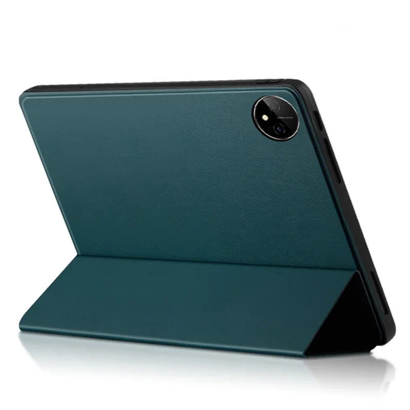For Huawei MatePad Pro 11 (2022) Folio Flip Anti-fall Protective Cover TPU+PU Leather Skin-touch Tablet Case with Three-fold Stand - Green