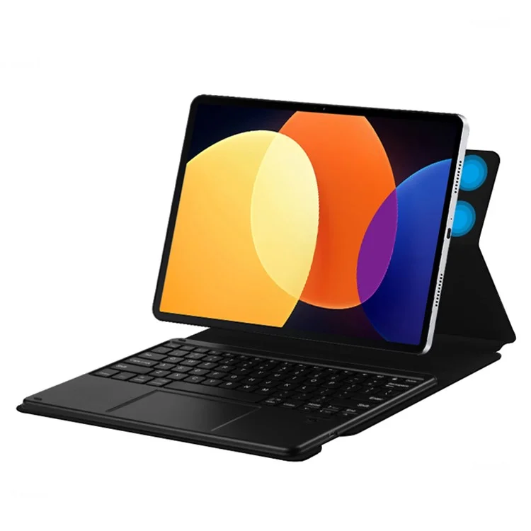 For Xiaomi Pad 5 Pro Magnetic Bluetooth-compatible Keyboard + PU Leather Protective Cover Anti-Fall Wireless Keyboard Case - Black