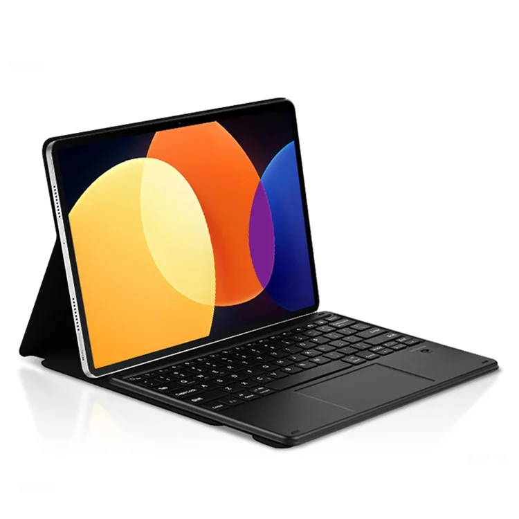 For Xiaomi Pad 5 Pro Magnetic Bluetooth-compatible Keyboard + PU Leather Protective Cover Anti-Fall Wireless Keyboard Case - Black