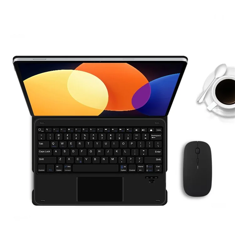For Xiaomi Pad 5 Pro Magnetic Bluetooth-compatible Keyboard + PU Leather Protective Cover Anti-Fall Wireless Keyboard Case - Black