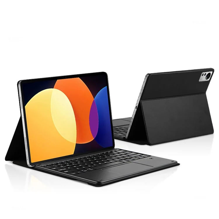 For Xiaomi Pad 5 Pro Magnetic Bluetooth-compatible Keyboard + PU Leather Protective Cover Anti-Fall Wireless Keyboard Case - Black