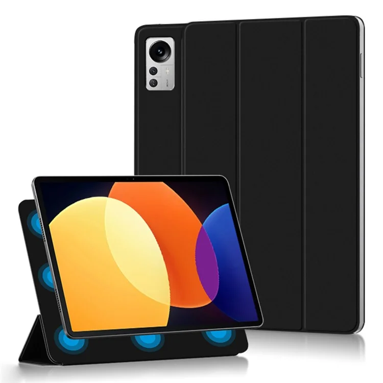 Per Xiaomi Pad 5 Pro 12.4 (2022) Copertura Per Flip di Folio Per la Pelle PU pe Interno Attro Atto Anti-anti-antiso Caso - Nero