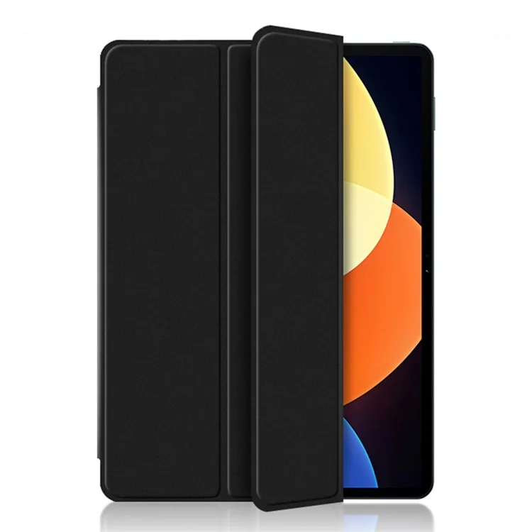 Per Xiaomi Pad 5 Pro 12.4 (2022) Copertura Per Flip di Folio Per la Pelle PU pe Interno Attro Atto Anti-anti-antiso Caso - Nero