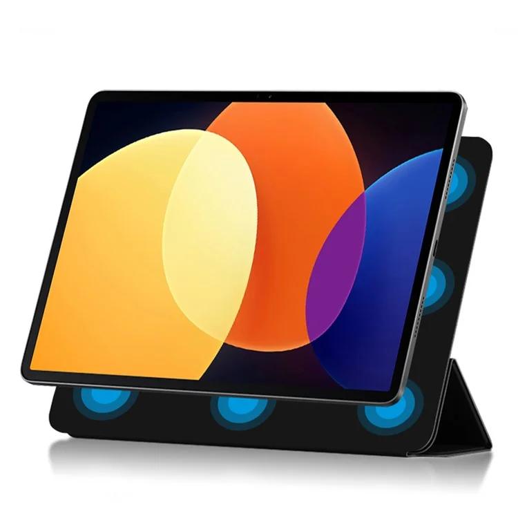 Per Xiaomi Pad 5 Pro 12.4 (2022) Copertura Per Flip di Folio Per la Pelle PU pe Interno Attro Atto Anti-anti-antiso Caso - Nero