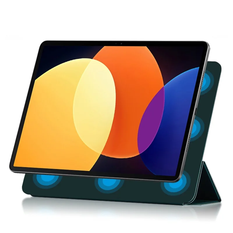 Pour Xiaomi Pad 5 Pro 12.4 (2022) Couverture de Flip de Flio-touch PU PU Cuir à Talon Anti-wear à L'épreuve du Cuir Avec Support Triple - Vert
