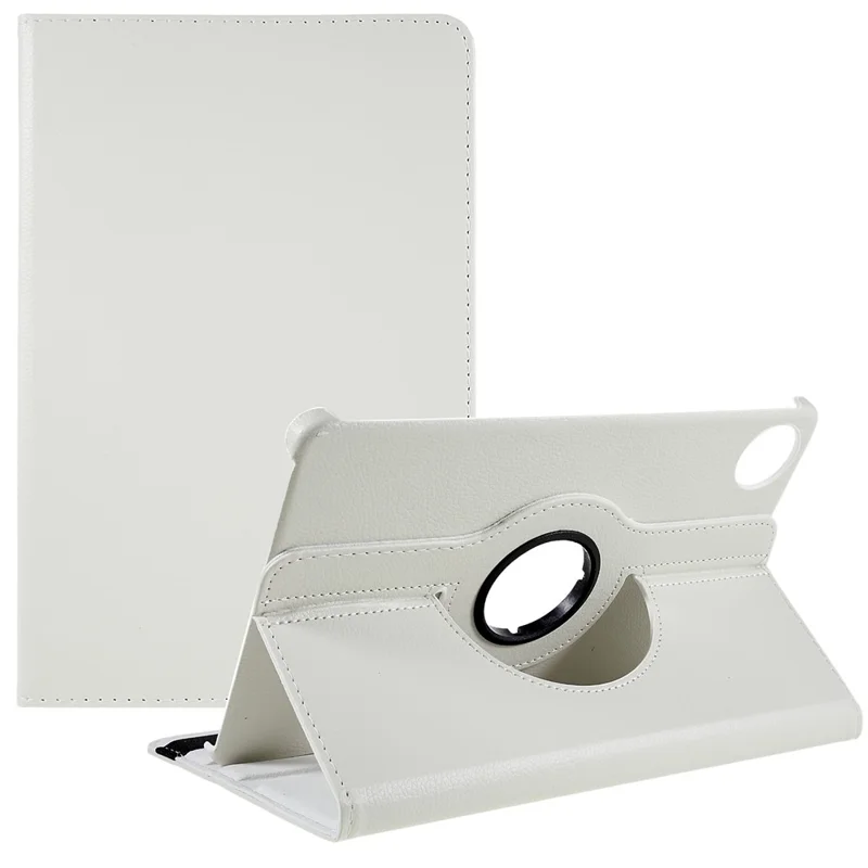 For Huawei MatePad 11 (2021) Anti-scratch Leather Tablet Case 360-degree Rotating Anti-wear Protective Shell with Stand - White