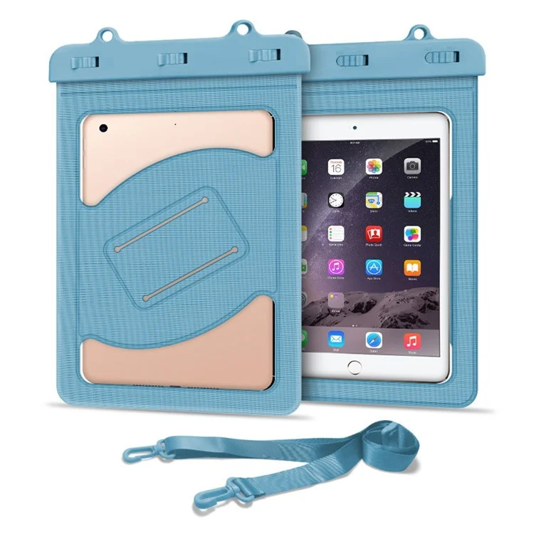 Universelle wasserdichte Tasche für Tablets unter 9 Zoll, IPX8 30m Unterwasser-Touchscreen-transparente PVC-Tablet-Schutzhülle mit Armband - Schwarz