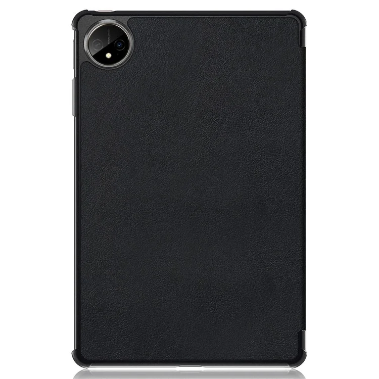 Para Huawei Matepad Pro 11 (2022) Caso de Proteção PU Couro Sólido Folio Flip Capa Tri-fold Stand Protetor / Dorme - Preto