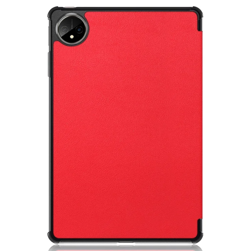 For Huawei MatePad Pro 11 (2022) Protective Case PU Leather Solid Color Folio Flip Cover Tri-fold Stand Tablet Protector with Auto Wake  /  Sleep - Red