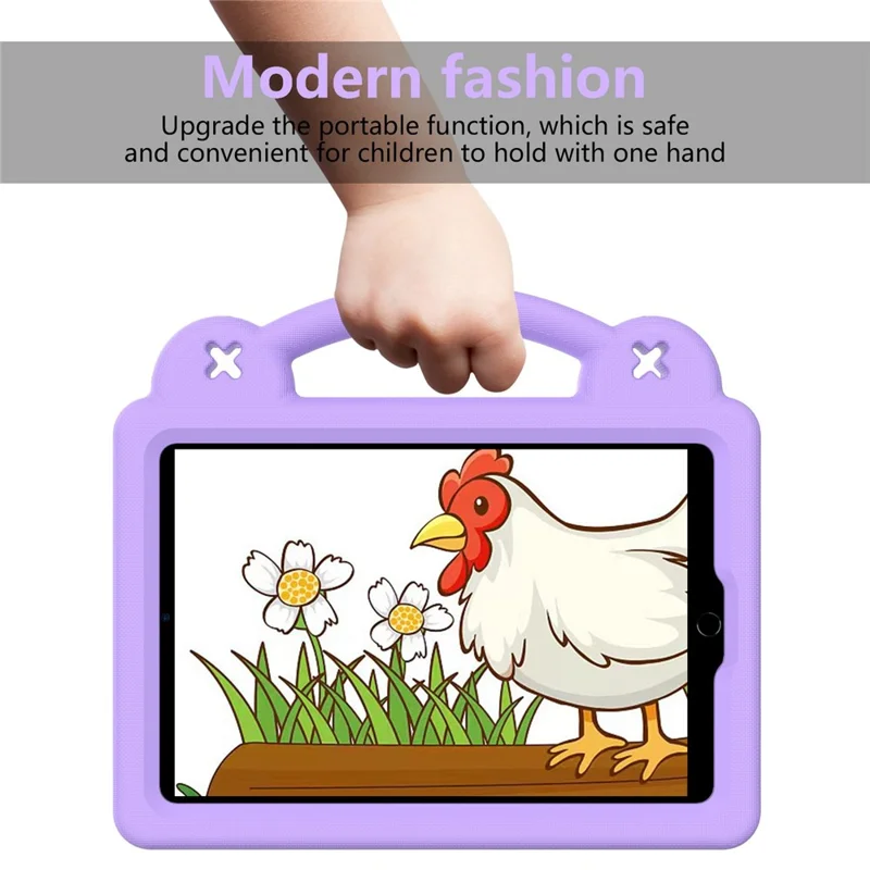 For iPad mini (2019) 7.9 inch / iPad mini 4 / 3 / 2 / 1 Drop-proof Tablet Case Kickstand Hand Grip Anti-scratch Protective Cover - Purple