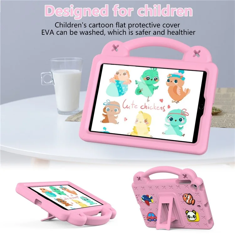 Para iPad mini (2019) 7,9 polegadas / iPad mini 4 / 3 / 2 / 1 Capa resistente a choques para tablet Suporte de mão Capa protetora resistente a arranhões - Rosa