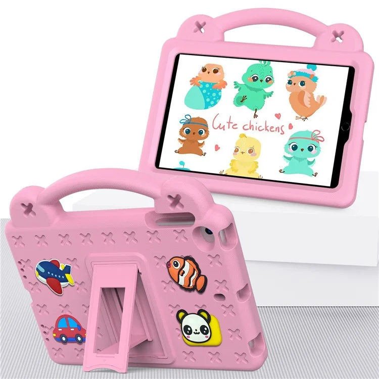 Para iPad mini (2019) 7,9 polegadas / iPad mini 4 / 3 / 2 / 1 Capa resistente a choques para tablet Suporte de mão Capa protetora resistente a arranhões - Rosa