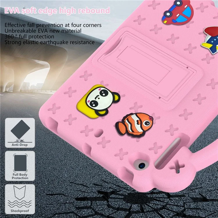 Para iPad mini (2019) 7,9 polegadas / iPad mini 4 / 3 / 2 / 1 Capa resistente a choques para tablet Suporte de mão Capa protetora resistente a arranhões - Rosa