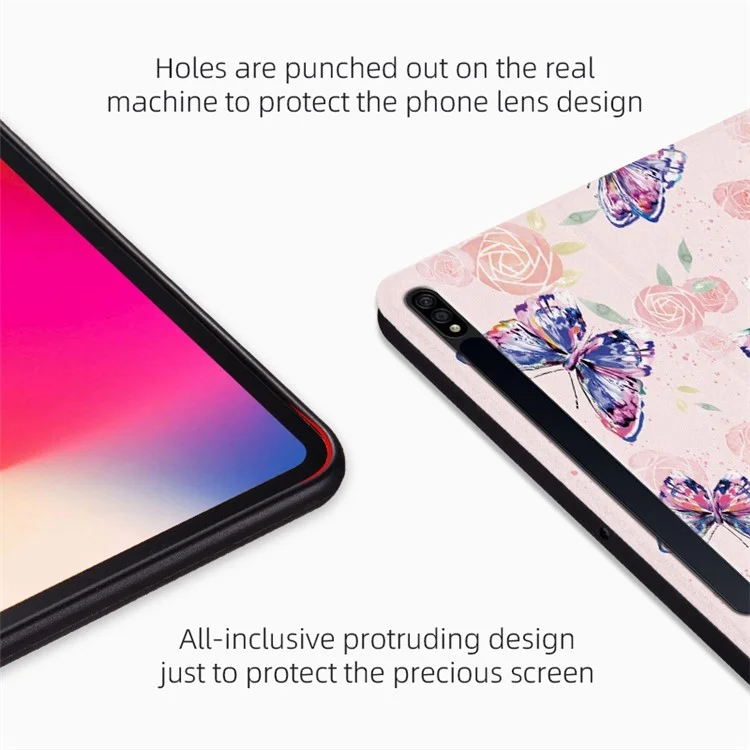 Per Samsung Galaxy Tab S7 / Tab S8 Anti-drop Folio Flip Cover Butterfly Printed PU Leather Tablet Case Auto Wake / Sleep Stand Case - Brilliant Butterfly