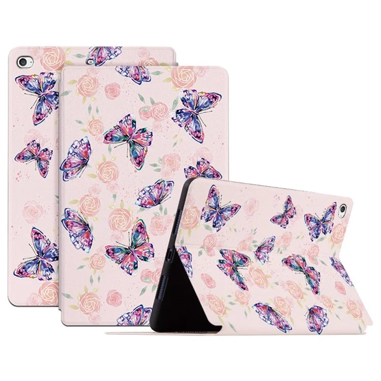 For iPad mini 4 / mini (2019) 7.9 inch Protective Case Butterfly Printed Shockproof Cover Anti-Scratch Tablet Case with Stand - Rose Butterfly