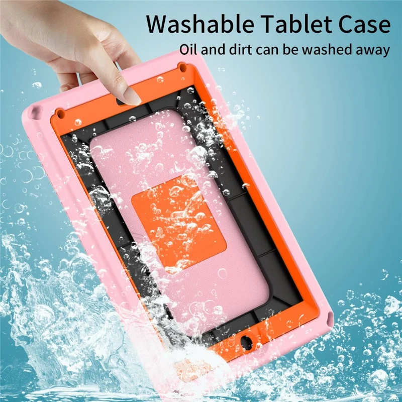 For iPad Air (2013) / Air 2  /  9.7-inch (2017) / (2018) EVA Shockproof Case with Shoulder Strap / Waterproof Screen Protector Anti-Scratch Cover Portable Tablet Case - Pink
