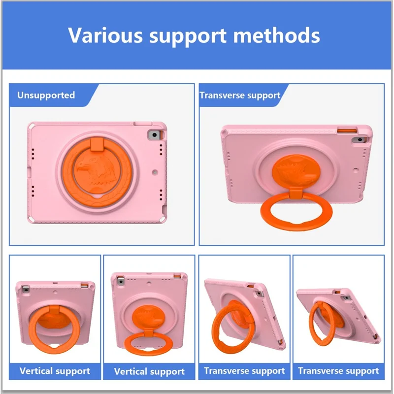 For iPad Air (2013) / Air 2  /  9.7-inch (2017) / (2018) EVA Shockproof Case with Shoulder Strap / Waterproof Screen Protector Anti-Scratch Cover Portable Tablet Case - Pink