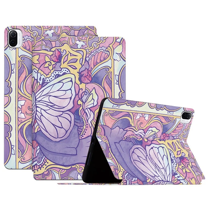 For Xiaomi Pad 5 / 5 Pro Shockproof Case Butterfly Printed Protective Cover Butterfly Printed Tablet Case with Stand - Phantom Butterfly