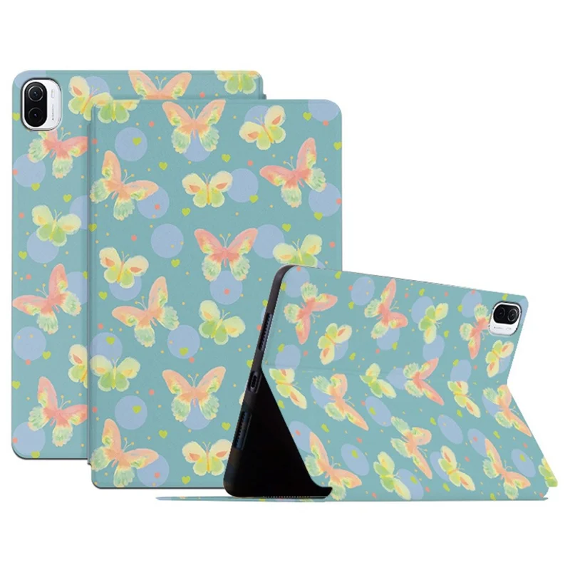 For Xiaomi Pad 5 / 5 Pro Shockproof Case Butterfly Printed Protective Cover Butterfly Printed Tablet Case with Stand - Lush Butterfly