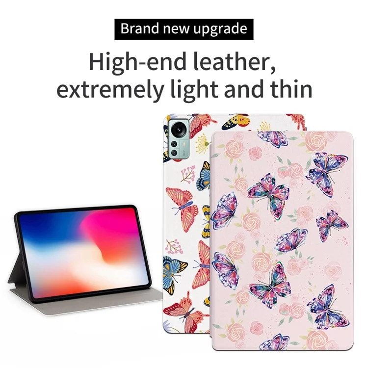 Для Xiaomi Pad 5 Pro 12,4 (2022). Защитный Корпус Против Скрещивания к Корпусу с Защитой Фолио-крышки с Подставкой с Подставкой с Подставкой - Роза Бабочка
