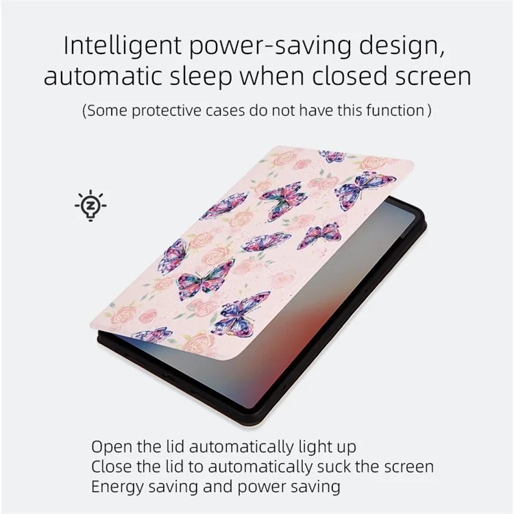 Для Xiaomi Pad 5 Pro 12,4 (2022). Защитный Корпус Против Скрещивания к Корпусу с Защитой Фолио-крышки с Подставкой с Подставкой с Подставкой - Роза Бабочка