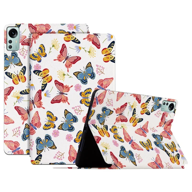 For Xiaomi Pad 5 Pro 12.4 (2022) Anti-Scratch Case Butterfly Printed Protective Cover Shockproof Tablet Case with Stand - Colorful Butterfly