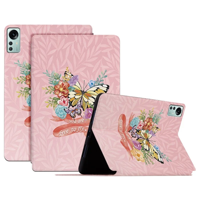 Per Xiaomi Pad 5 Pro 12.4 (2022) Case Antiscivolo Protezione Flip Flip Copertura da Shock Aound Case Con Supporto - Farfalla di Boscaglia di Fiori