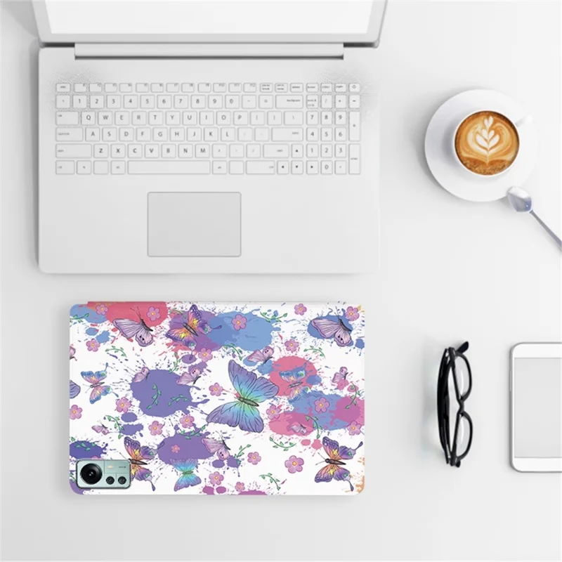 Per Xiaomi Pad 5 Pro 12.4 (2022) Case Antiscivolo Protezione Flip Flip Copertura da Shock Aound Case Con Supporto - Farfalla di Boscaglia di Fiori