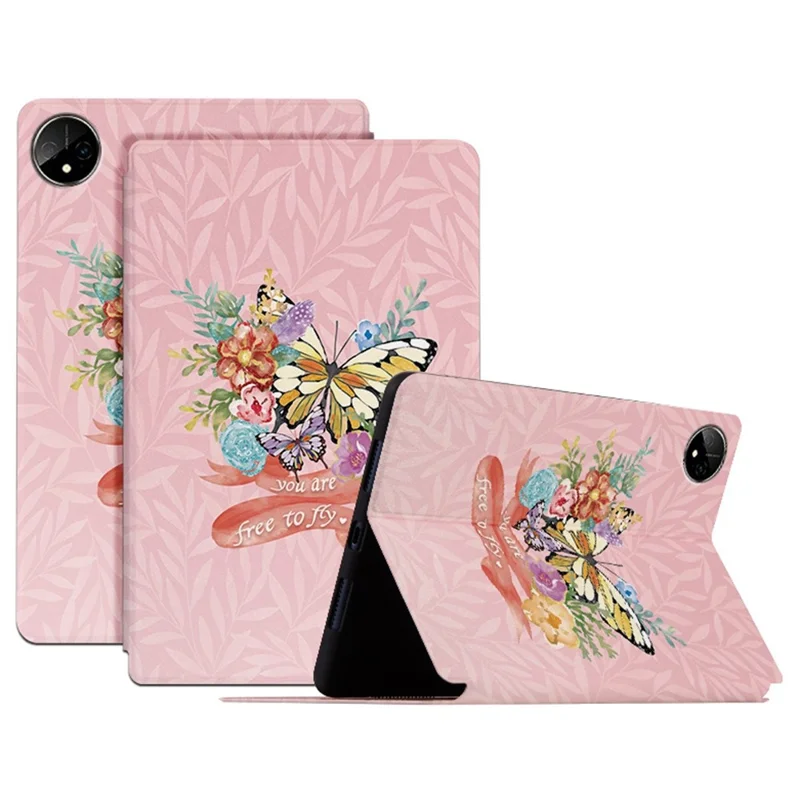 Shockproof Case for Huawei MatePad Pro 11 (2022) Butterfly Printed Protective Cover Anti-drop Tablet Case with Stand - Flower Bush Butterfly