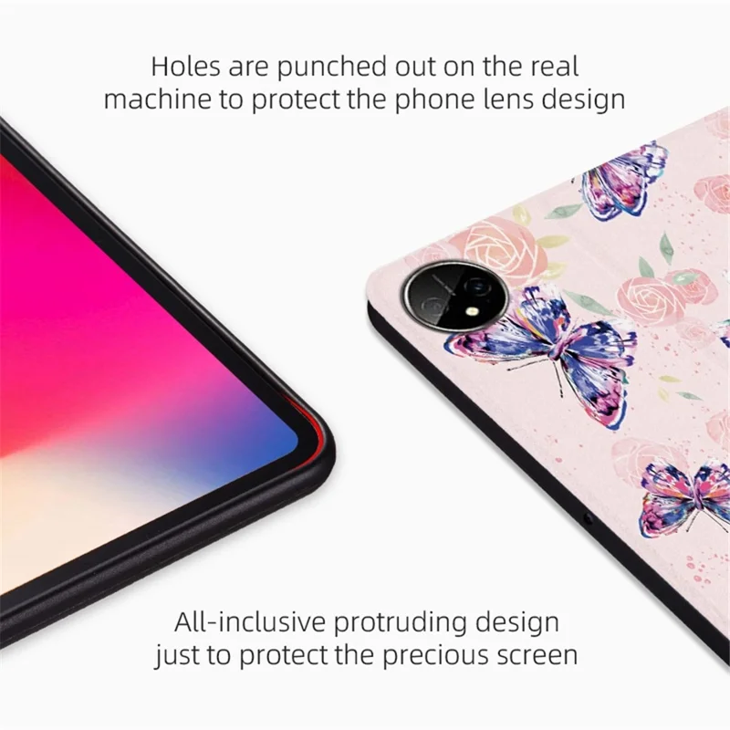 Shockproof Case for Huawei MatePad Pro 11 (2022) Butterfly Printed Protective Cover Anti-drop Tablet Case with Stand - Flower Bush Butterfly