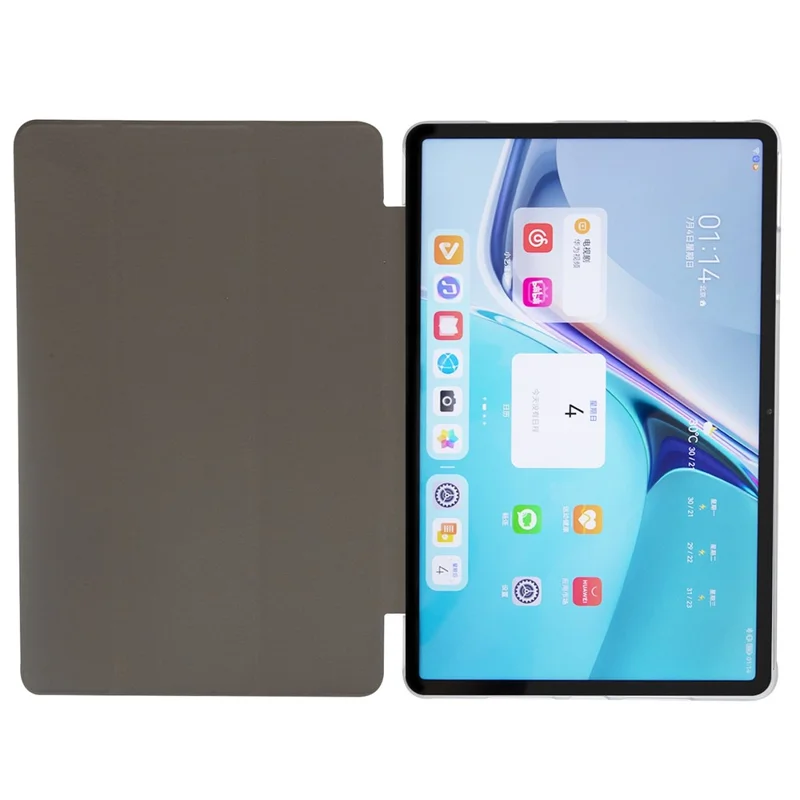 For Huawei MatePad Pro 11 (2022) Silk Texture Protective Case PU Leather Tri-fold Stand Folio Cover - Red