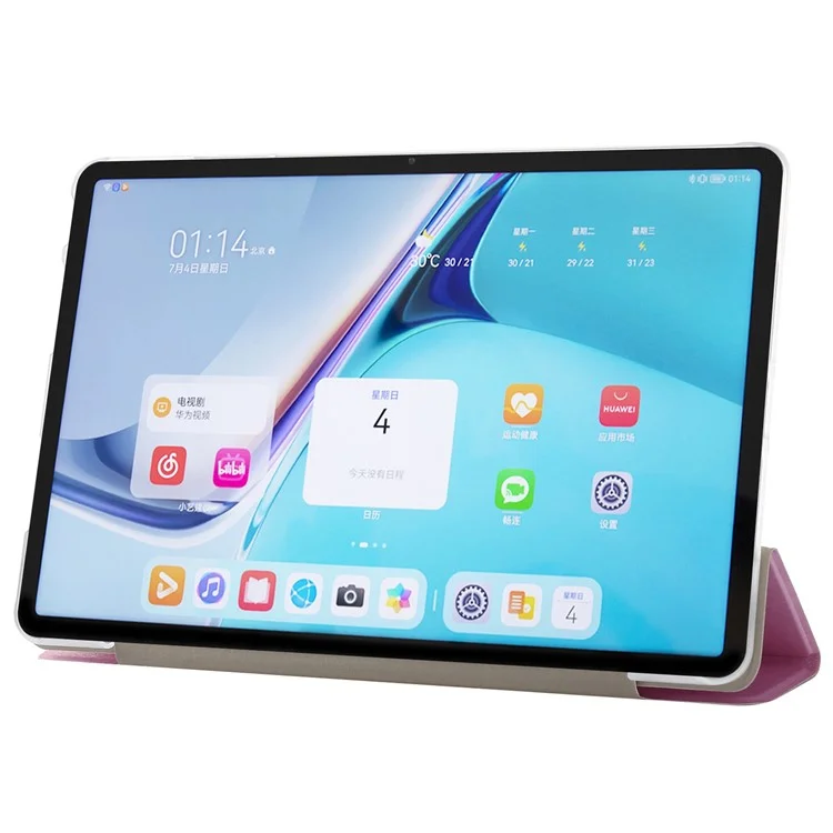 Für Huawei Matepad Pro 11 (2022) Seiden Textur Schutzhülle PU Leder Tri-fold Stand Folio Cover - Rosa