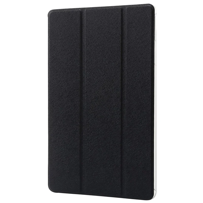 For Huawei MatePad Pro 11 (2022) Silk Texture Protective Case PU Leather Tri-fold Stand Folio Cover - Black
