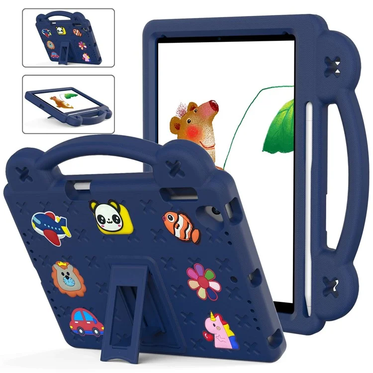 Para iPad Air 2 / Air (2013) / 9.7 pulgadas (2017) / (2018) Funda Protectora Anti-Arañazos EVA Funda Protectora Portátil con Soporte - Azul Marino
