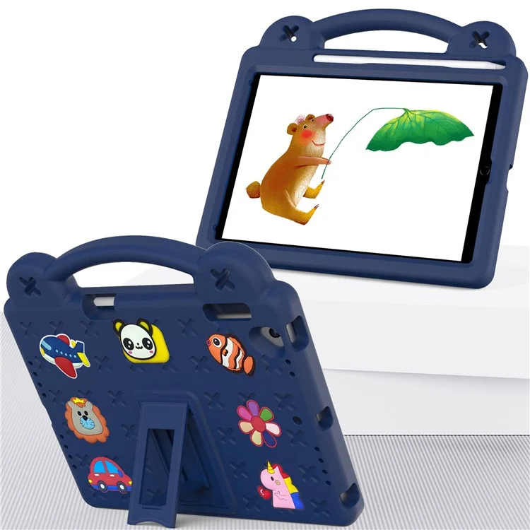 Para iPad Air 2 / Air (2013) / 9.7 pulgadas (2017) / (2018) Funda Protectora Anti-Arañazos EVA Funda Protectora Portátil con Soporte - Azul Marino