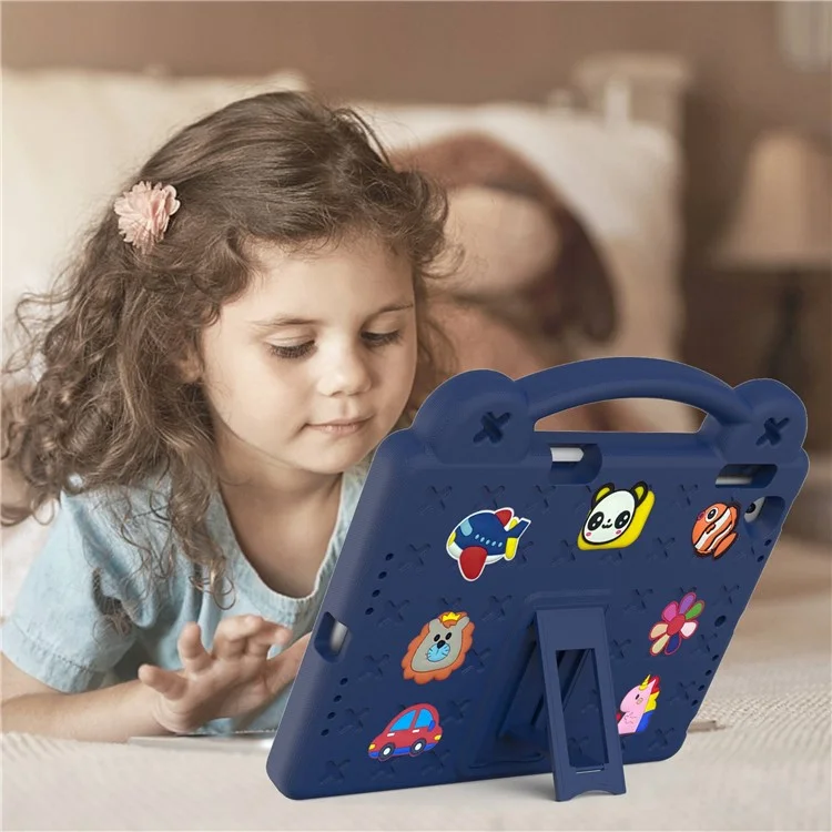Para iPad Air 2 / Air (2013) / 9.7 pulgadas (2017) / (2018) Funda Protectora Anti-Arañazos EVA Funda Protectora Portátil con Soporte - Azul Marino