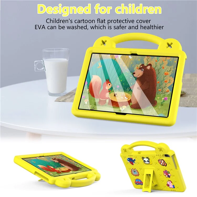 For Lenovo Yoga Tab5 YT-X705F 10.1 inch / Lenovo Tab M10 TB-X605F / TB-X505 / Huawei MediaPad T5 10.1 EVA Case Protective Tablet Cover Shockproof Case with Kickstand - Yellow