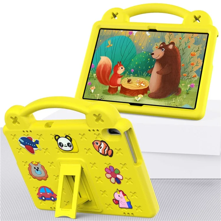 For Lenovo Yoga Tab5 YT-X705F 10.1 inch / Lenovo Tab M10 TB-X605F / TB-X505 / Huawei MediaPad T5 10.1 EVA Case Protective Tablet Cover Shockproof Case with Kickstand - Yellow