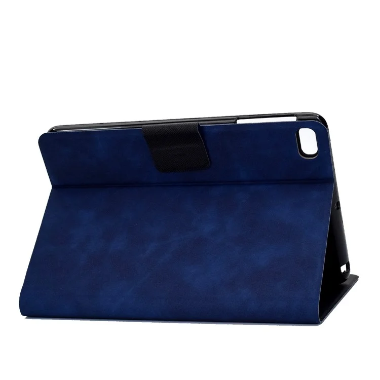 Para iPad mini (2019) 7,9 polegadas / iPad mini 4 / 3 / 2 / 1 Capa Protetora de Tablet de Couro PU com Textura de Vaca, Suporte e Porta-Cartões, Anti-Arranhões - Azul