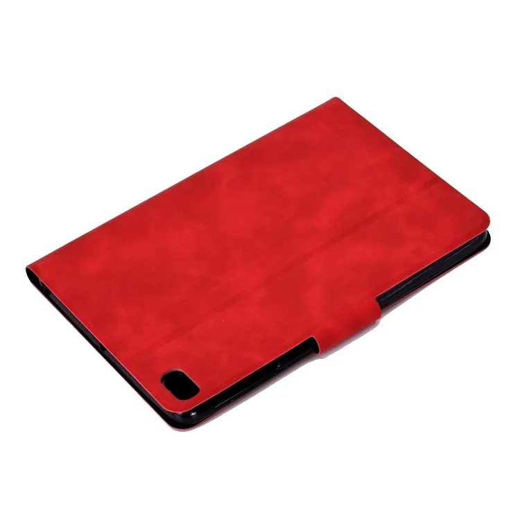Para iPad mini (2019) 7.9 polegadas / iPad mini 4 / 3 / 2 / 1 Capa de Tablet de Couro Sintético com Textura de Couro Cru - Suporte para Cartão e Proteção Antirrisco - Vermelho