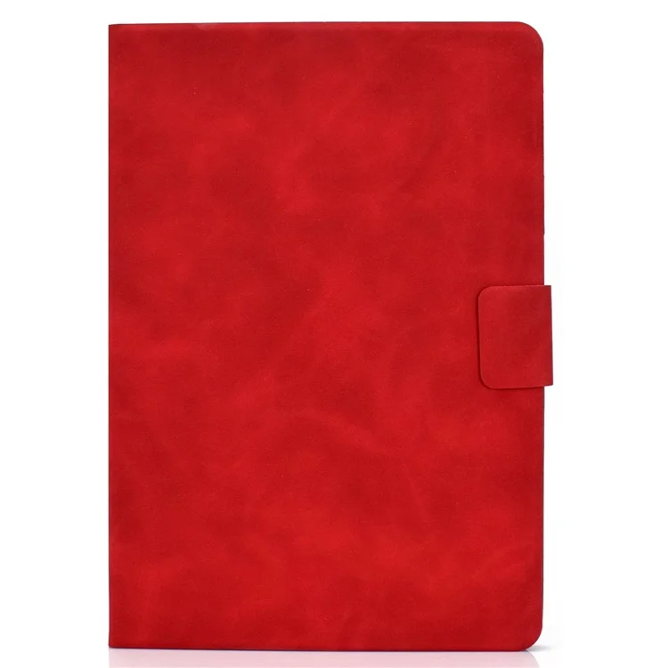 Para iPad mini (2019) 7.9 polegadas / iPad mini 4 / 3 / 2 / 1 Capa de Tablet de Couro Sintético com Textura de Couro Cru - Suporte para Cartão e Proteção Antirrisco - Vermelho