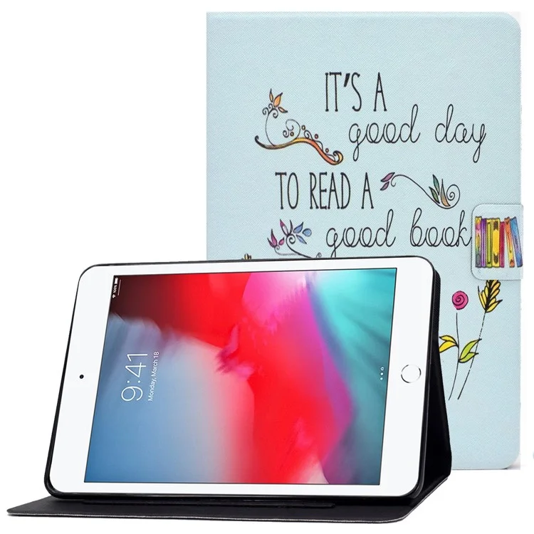 Para iPad Mini 1 / 2 / 3 / 4 / mini (2019) de 7.9 pulgadas Funda tipo libro con impresión de patrones, magnética, de piel sintética (PU), plegable, con soporte y ranuras para tarjetas - Libro colorido