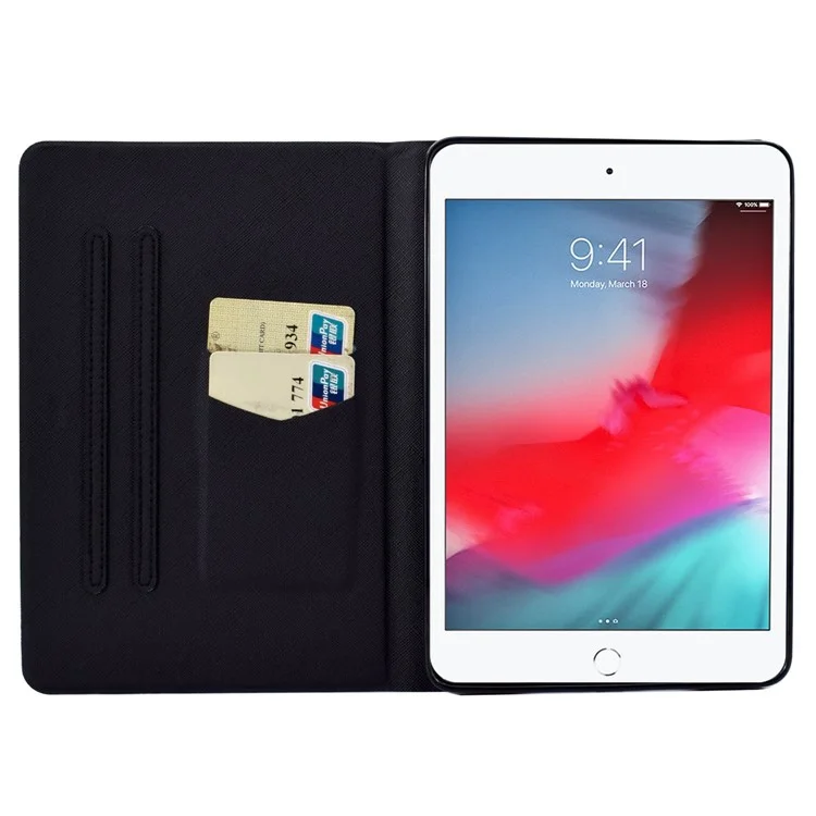 Para iPad Mini 1 / 2 / 3 / 4 / mini (2019) de 7.9 pulgadas Funda tipo libro con impresión de patrones, magnética, de piel sintética (PU), plegable, con soporte y ranuras para tarjetas - Libro colorido