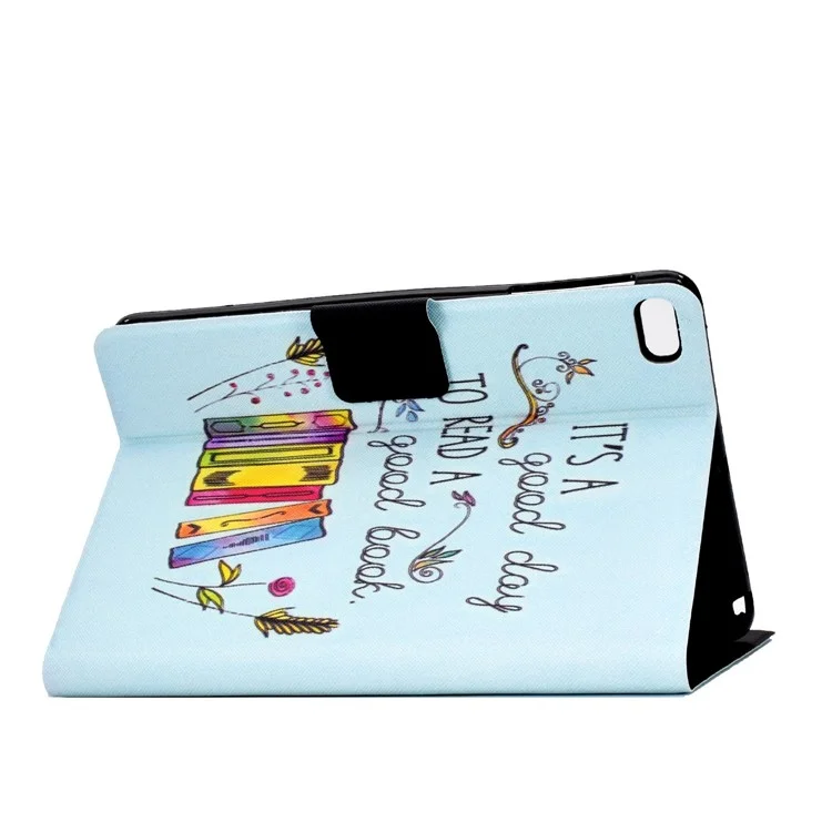 Para iPad Mini 1 / 2 / 3 / 4 / mini (2019) de 7.9 pulgadas Funda tipo libro con impresión de patrones, magnética, de piel sintética (PU), plegable, con soporte y ranuras para tarjetas - Libro colorido