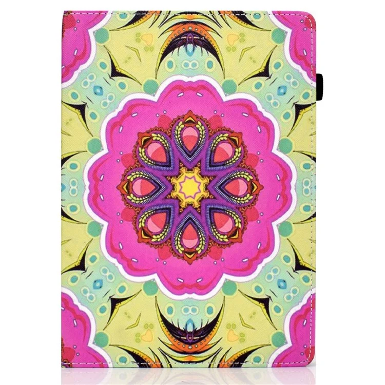 For Amazon Fire HD 8 (2016) / (2017) / (2018) Elastic Band Closure Drop-proof Tablet Stand Case Pattern Printing Card Slots Design PU Leather Cover - Pink Flower