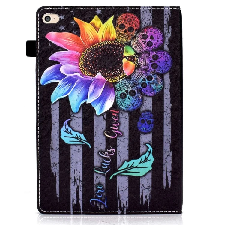 Para iPad Air (2013) / Air 2 / iPad 9,7 polegadas (2017) / (2018) Stitching PU Leather Tablet Cover Pattern Printing Stand Card Holder Case with Elastic Band Closure - Girassol