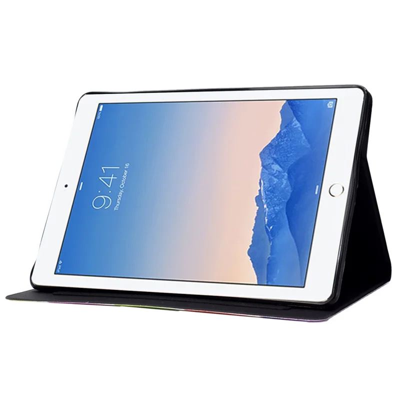 For iPad Air (2013) / Air 2 / iPad 9.7-inch (2017) / (2018) Pattern Printing Tablet Cover PU Leather Stand Card Slots Magnetic Clasp Case - Elephant