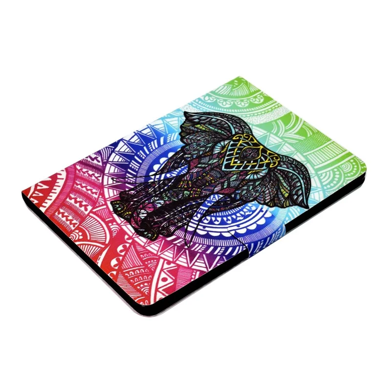 For iPad Air (2013) / Air 2 / iPad 9.7-inch (2017) / (2018) Pattern Printing Tablet Cover PU Leather Stand Card Slots Magnetic Clasp Case - Elephant