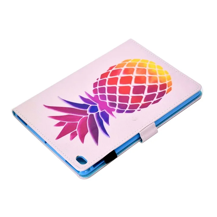 For iPad Air (2013) / Air 2 / iPad 9.7-inch (2017) / (2018) Stitched Leather Case Protective Tablet Cover Pattern Printed Magnetic Closure Shockproof Cover with Stand  /  Card Slots - Pink Pineapple